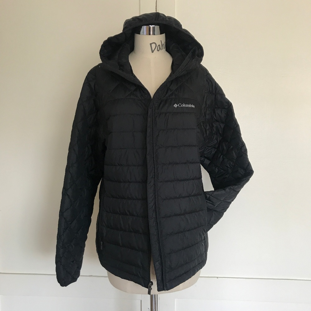 Columbia Hooded Puffer Black Jacket